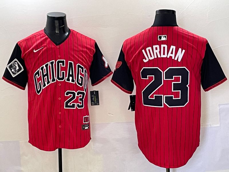 Men Chicago White Sox #23 Jordan Red Stripe Joint Name Nike 2025 MLB Jersey style 36